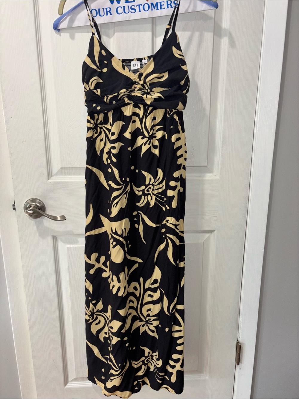 GAP Black and Cream Floral Maxi Dress